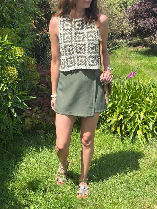 JUPE SHORT SABRINA KAKI