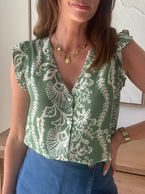 BLOUSE AQUA VERT