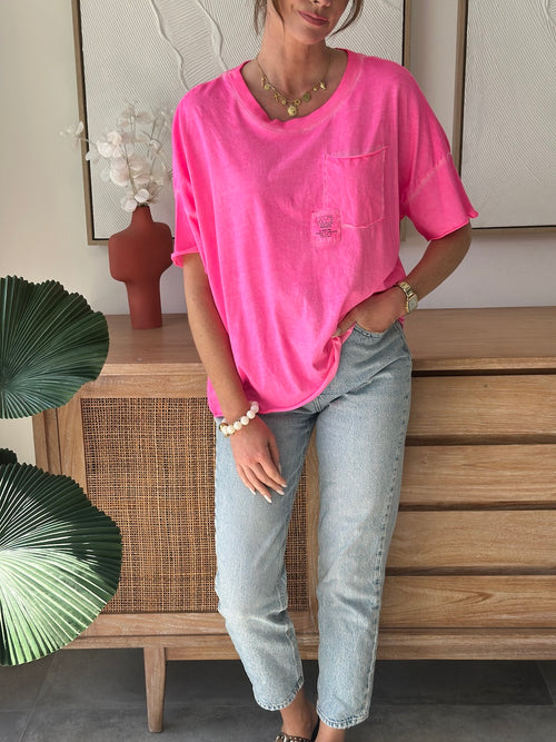 TEE SHIRT FLASH ROSE