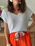 PULL FIN BESSY BLANC GRIS