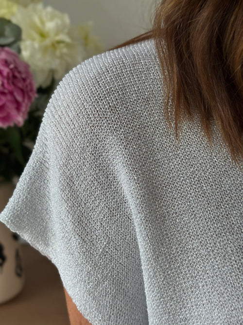 PULL FIN BESSY BLANC GRIS