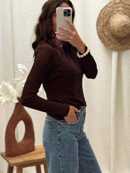 TEE SHIRT CAPUCINE MARRON