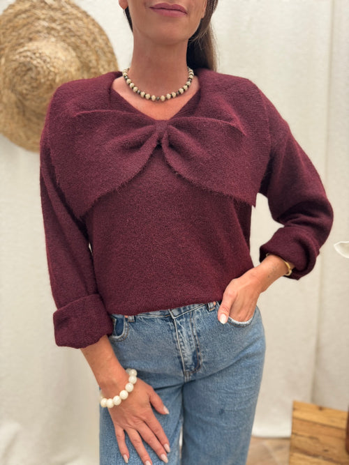 PULL ESTELLE BORDEAUX