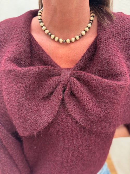 PULL ESTELLE BORDEAUX