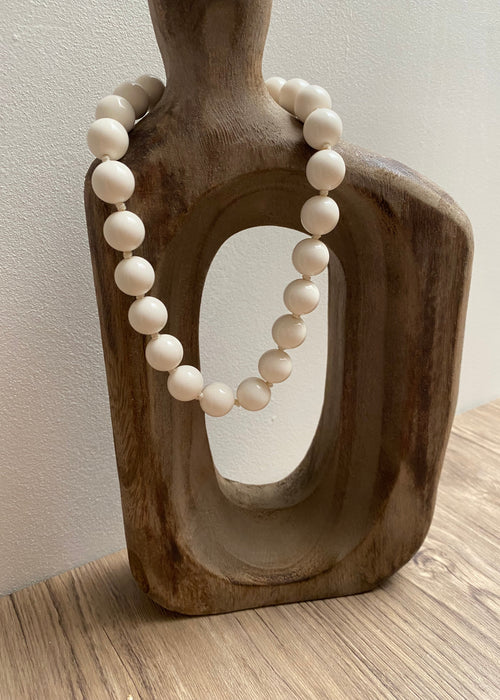 COLLIER BOULES BLANC