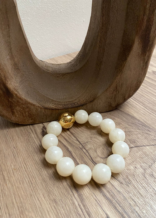 BRACELET BOULES BLANC