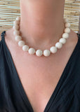 COLLIER BOULES BLANC