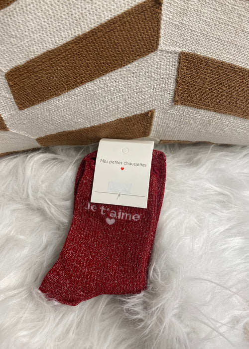 CHAUSSETTES JE T'AIME ROUGE