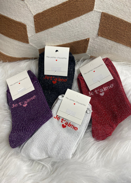 CHAUSSETTES JE T'AIME NOIR