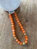 COLLIER BOULES RÉSINE ORANGE