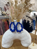 BOUCLES OREILLES RESINE BLEU ROI