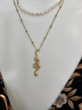 COLLIER SERPENT PERLES
