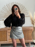 JUPE SHORT LIVIO ARGENT