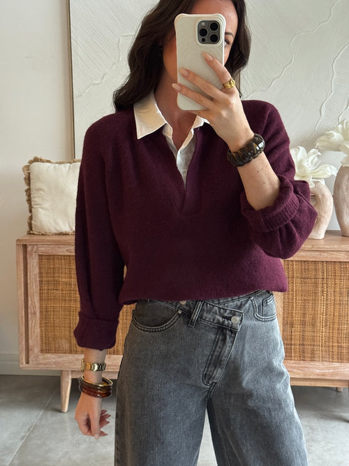 PULL GARANCE BORDEAUX