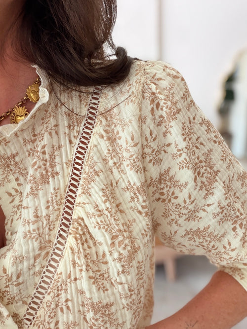 CHEMISE BLEUET CAMEL