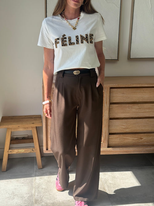 TEE SHIRT FELINE BLANC