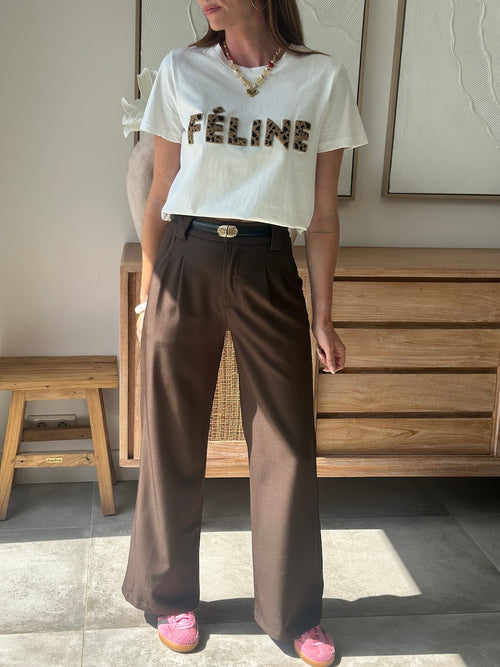TEE SHIRT FELINE BLANC
