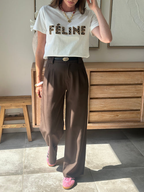 TEE SHIRT FELINE BLANC