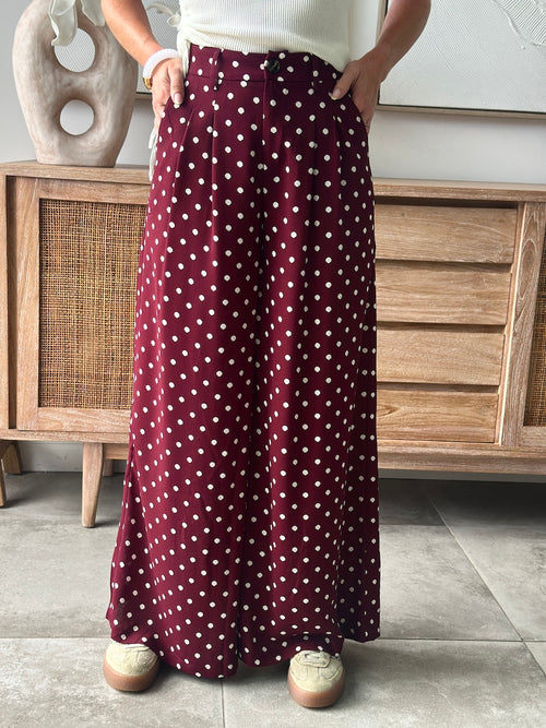 PANTALON ZELIE BORDEAUX