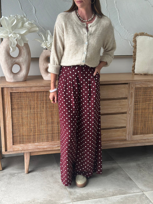 PANTALON ZELIE BORDEAUX