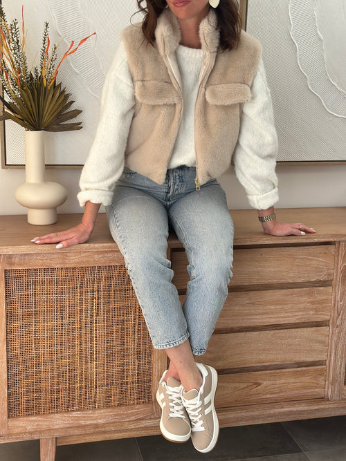 GILET TOUDOUX BEIGE