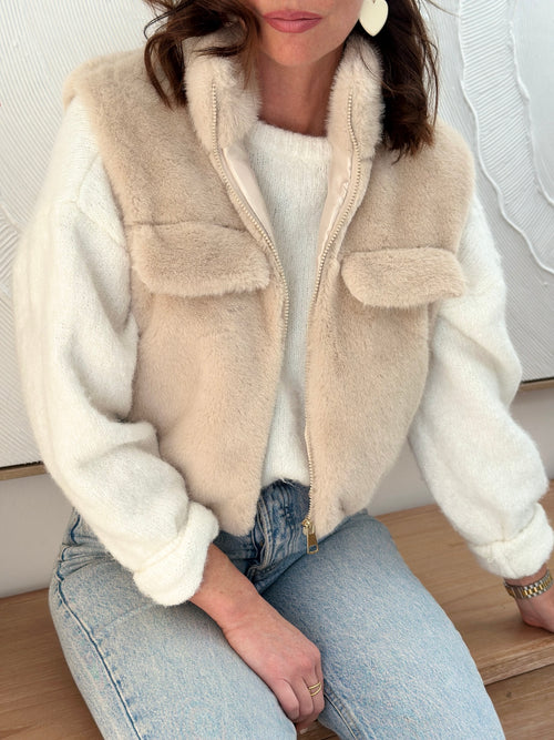 GILET TOUDOUX BEIGE