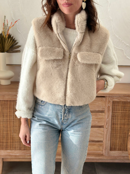 GILET TOUDOUX BEIGE