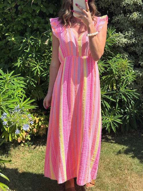ROBE TROPIC MANCHES COURTES