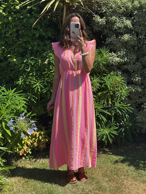 ROBE TROPIC MANCHES COURTES
