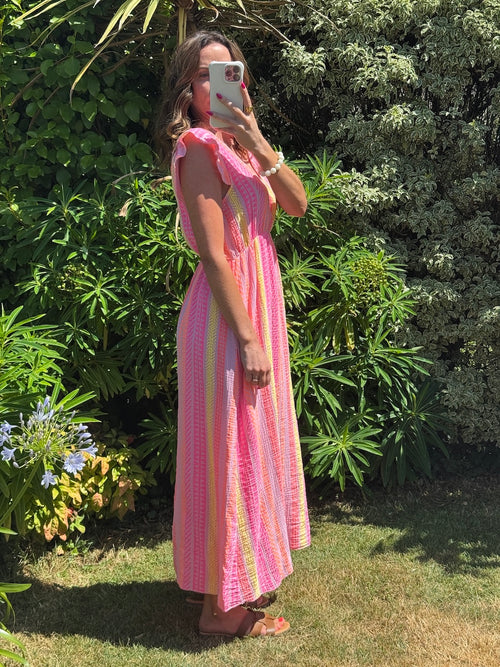 ROBE TROPIC MANCHES COURTES