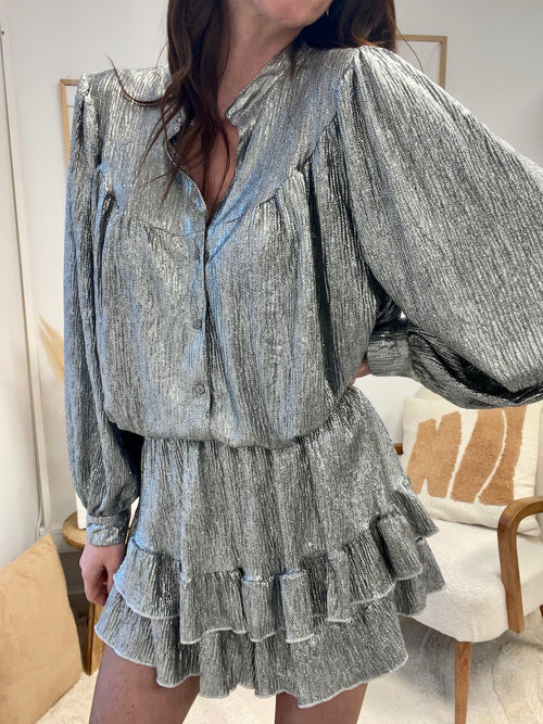JUPE-SHORT GLORY ARGENT