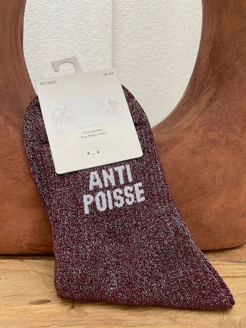 CHAUSSETTES ANTI POISSE BORDEAUX