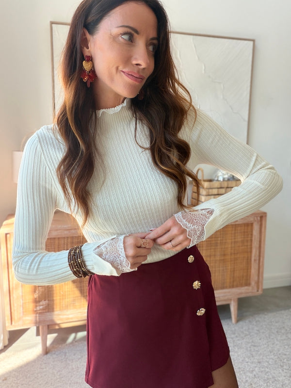PULL FIN CLEO BLANC