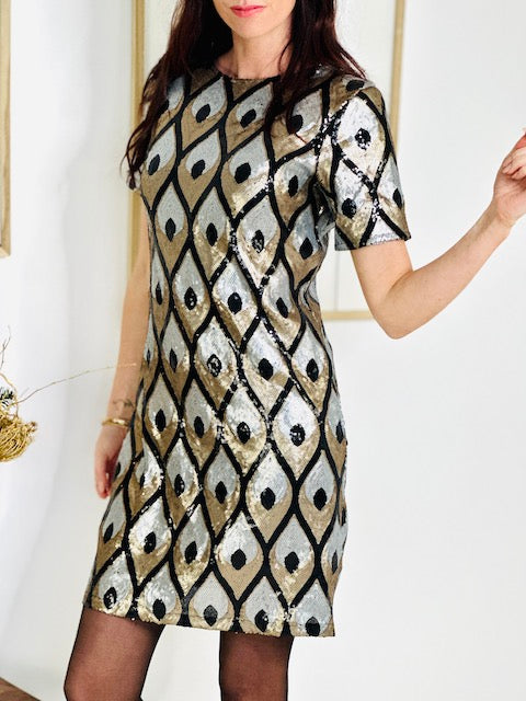 ROBE GLITTER beige.
