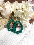 BOUCLES OREILLES RESINE VERTE
