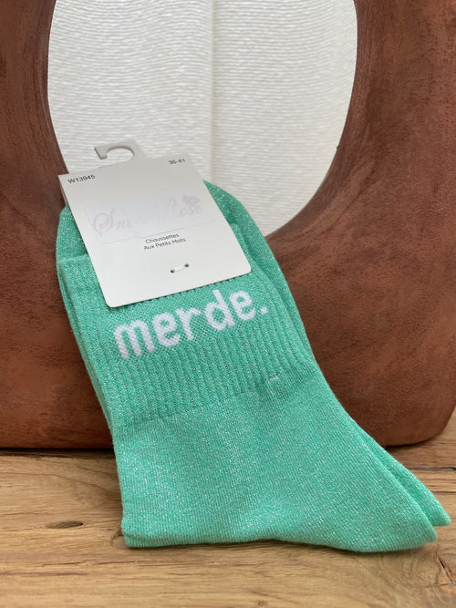 CHAUSSETTES MERDE TURQUOISE