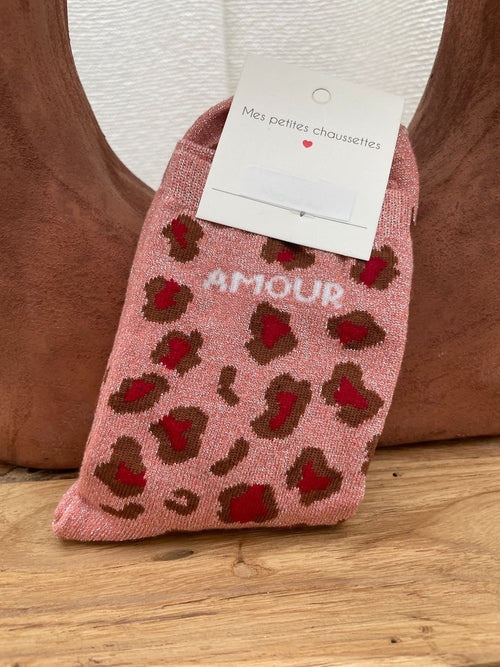 CHAUSSETTES AMOUR ROSE