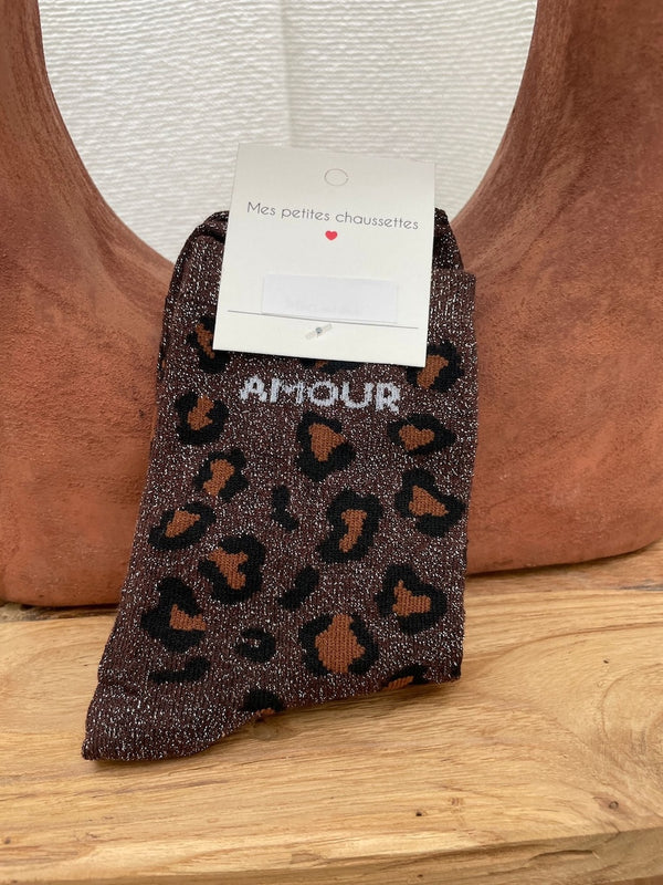 CHAUSSETTES AMOUR MARRON