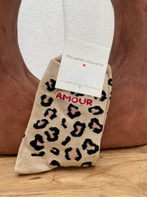 CHAUSSETTES AMOUR BEIGE