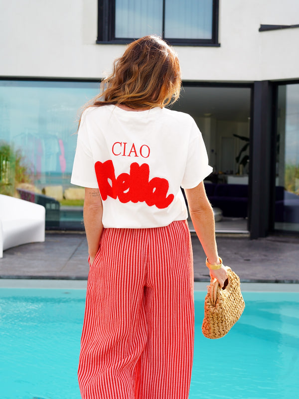 TEE SHIRT CIAO BELLA ROUGE