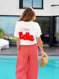 TEE SHIRT CIAO BELLA ROUGE