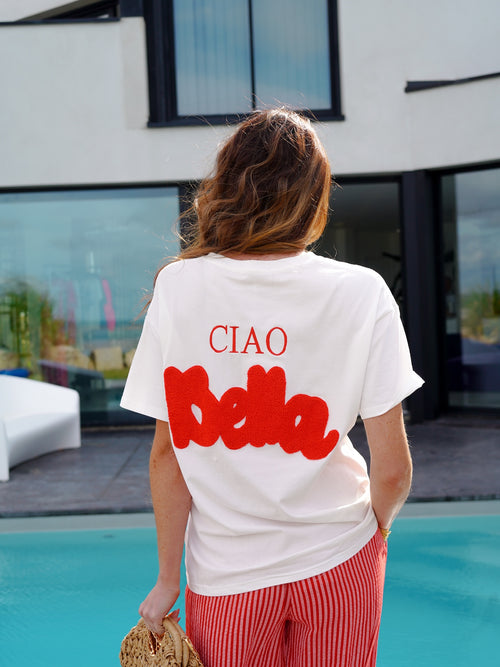 TEE SHIRT CIAO BELLA ROUGE