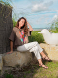 TEE SHIRT POSITIVE VIBES TAUPE