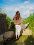 TEE SHIRT POSITIVE VIBES TAUPE