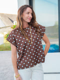 TEE SHIRT POIS MARRON