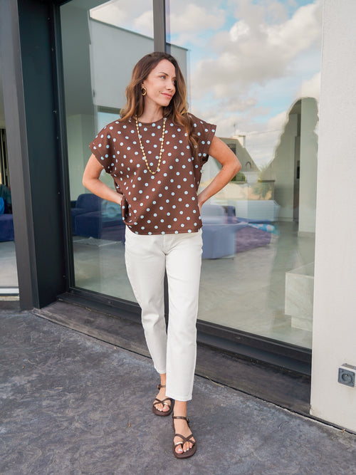 TEE SHIRT POIS MARRON