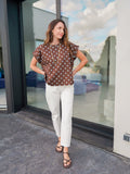 TEE SHIRT POIS MARRON