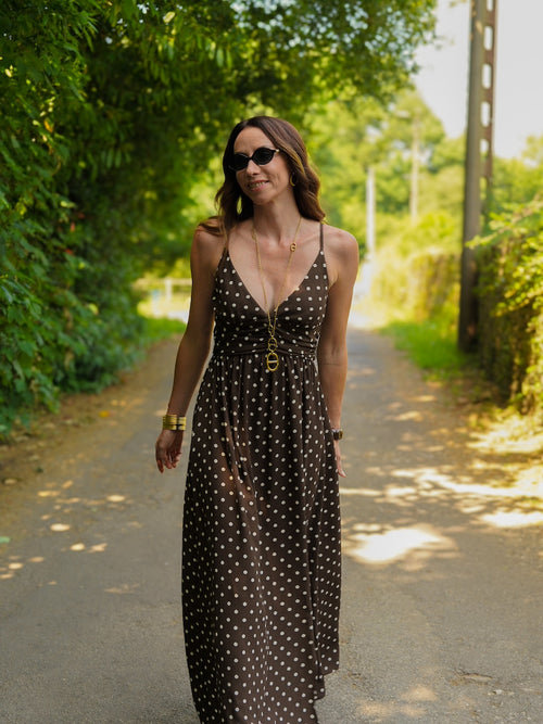 ROBE POLINE MARRON