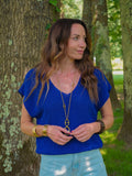 PULL FIN BESSY BLEU ELECTRIQUE