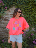 TEE SHIRT POSITIVE VIBES ROSE